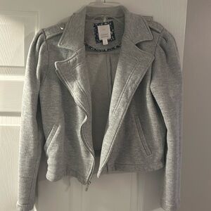 Size small gray cropped jacket, sweatshirt material but structured